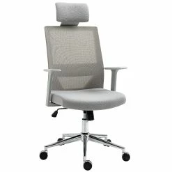 New ๐ Vinsetto High Back Office Chair Swivel Task Chair with Lumbar Back Support Breathable Mesh and Adjustable Height Headrest Grey ๐คฉ