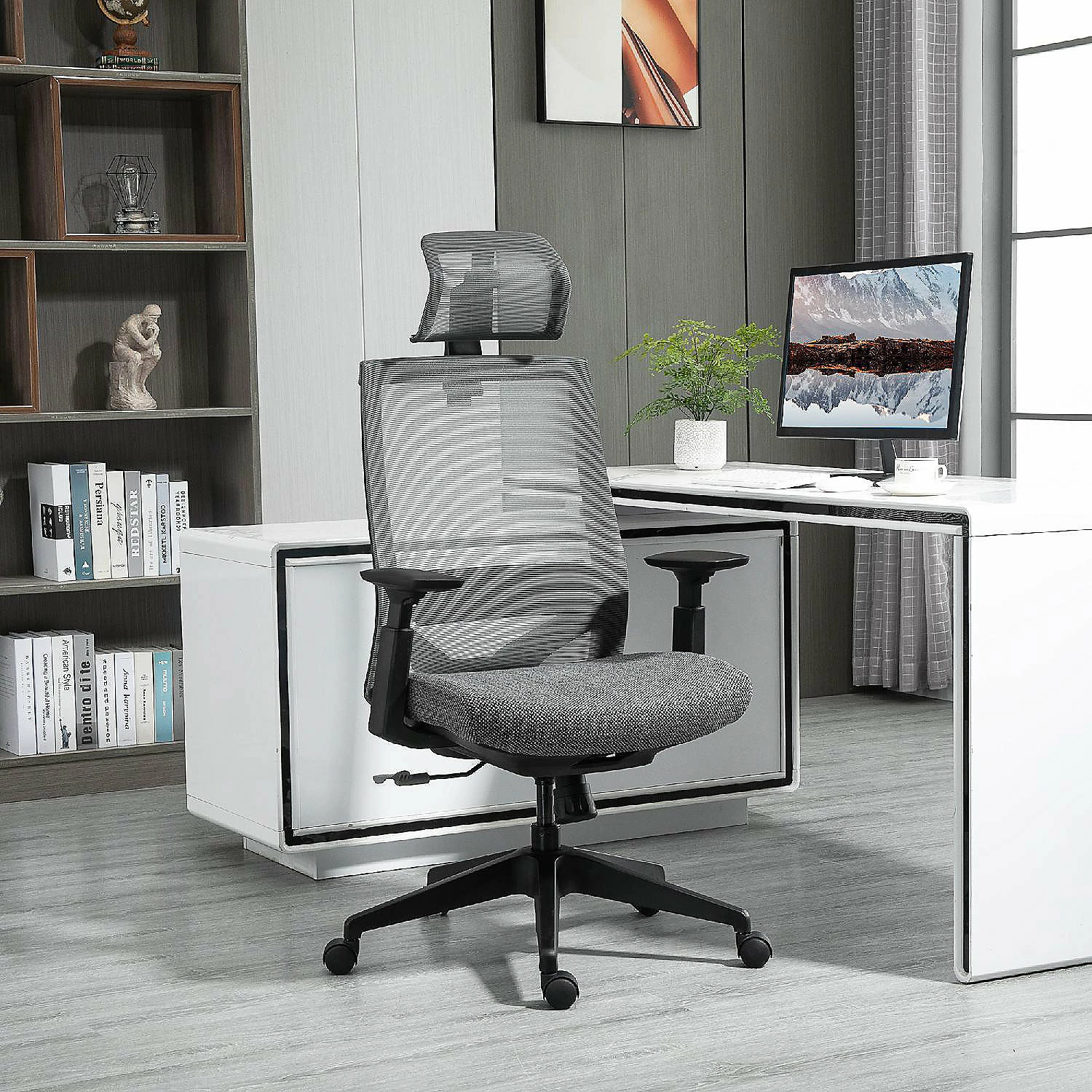 Best reviews of ⭐ Vinsetto Mesh Fabric Home Office Task Chair with High Back Adjustable Seat Recline Headrest and Lumbar Support Grey ❤️ 5 Best reviews of ⭐ Vinsetto Mesh Fabric Home Office Task Chair with High Back Adjustable Seat Recline Headrest and Lumbar Support Grey ❤️ - Image 3
