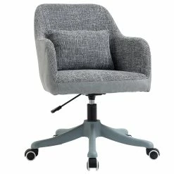 Outlet โ Vinsetto Mid Back Ergonomic Massage Office Chair Swivel Task Chair with 2 Point Lumbar Massage USB Power and Adjustable Height Grey ๐