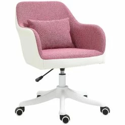 Discount ๐ Vinsetto Mid Back Ergonomic Massage Office Chair Swivel Task Chair with 2 Point Lumbar Massage USB Power and Adjustable Height Pink ๐