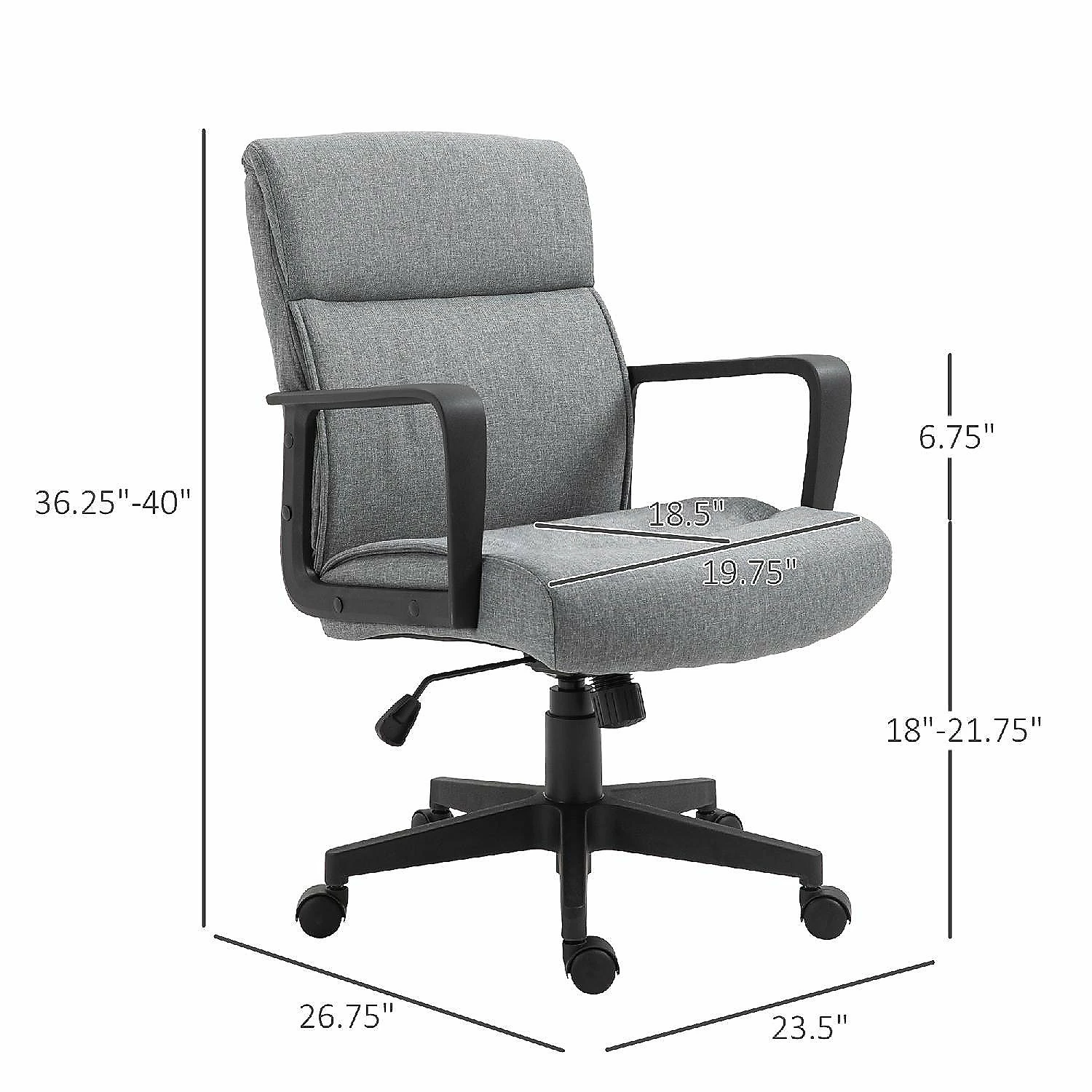 Coupon ๐ Vinsetto Mid Back Home Office Chai Height Adjustable Linen Fabric Desk Task Chair with Ergonomic Line Wide Seat Thick Padding and 360 degree Swivel Wheels ๐ฏ 6 Coupon ๐ Vinsetto Mid Back Home Office Chai Height Adjustable Linen Fabric Desk Task Chair with Ergonomic Line Wide Seat Thick Padding and 360 degree Swivel Wheels ๐ฏ - Image 4