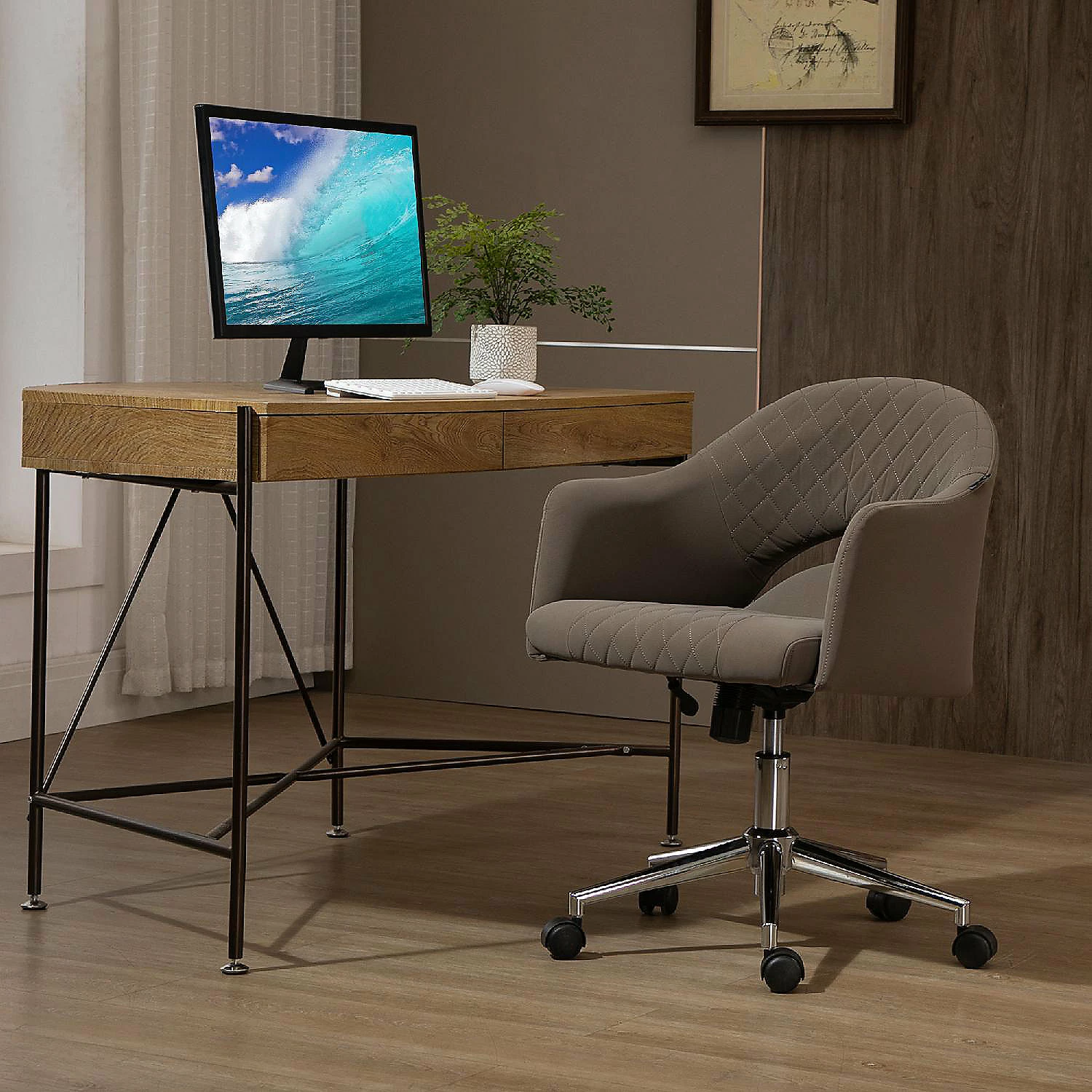 Cheap ๐ฏ Vinsetto Mid Back Home Office Chair Computer Desk Chair with Adjustable Height and Padded Seat Brown ๐คฉ 5 Cheap ๐ฏ Vinsetto Mid Back Home Office Chair Computer Desk Chair with Adjustable Height and Padded Seat Brown ๐คฉ - Image 3