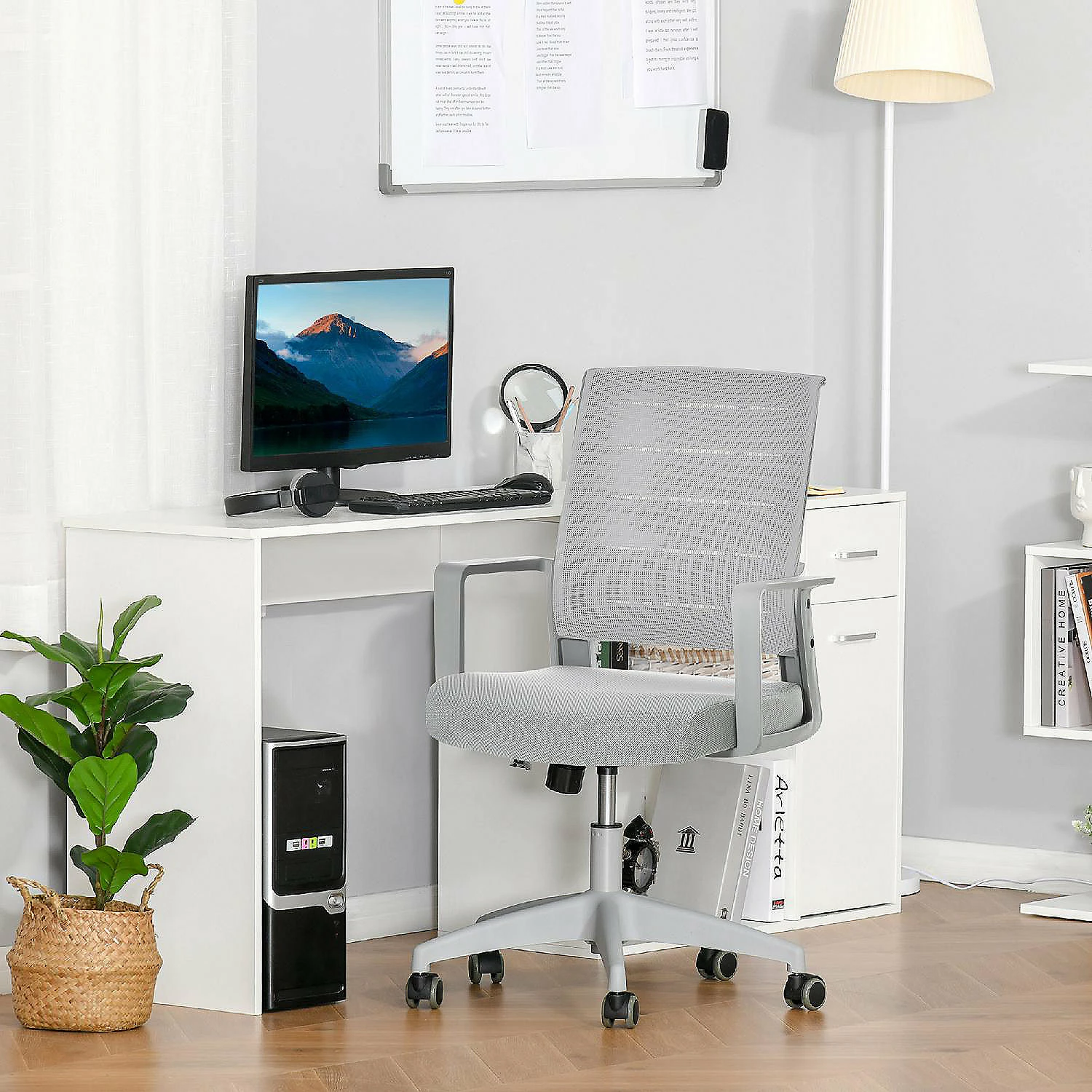 Cheap ๐ Vinsetto Mid Back Home Office Chair Task Computer Desk Chair with Lumbar Support and Adjustable Height Grey ๐ 5 Cheap ๐ Vinsetto Mid Back Home Office Chair Task Computer Desk Chair with Lumbar Support and Adjustable Height Grey ๐ - Image 3