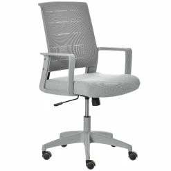 Cheap π Vinsetto Mid Back Home Office Chair Task Computer Desk Chair with Lumbar Support and Adjustable Height Grey π