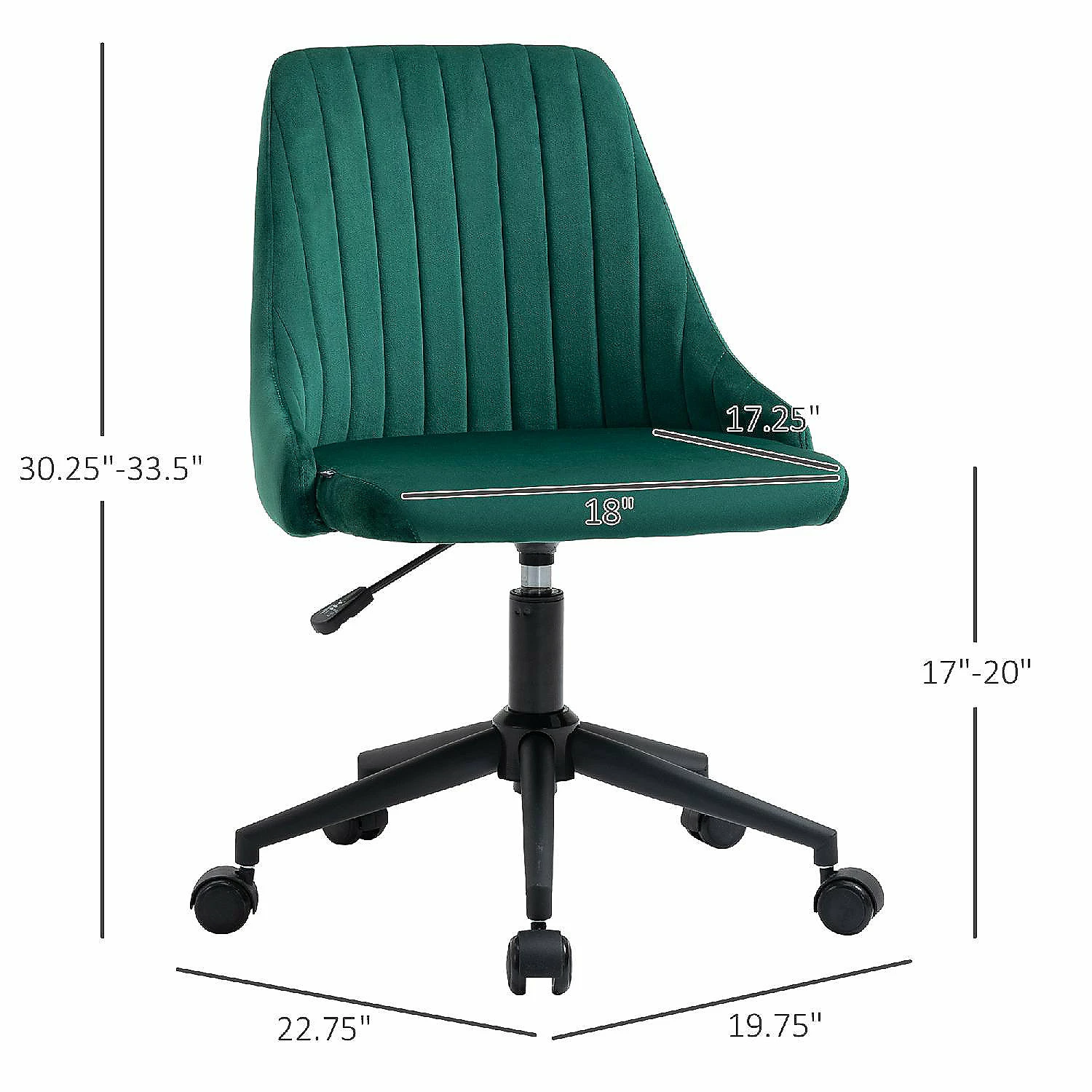 Flash Sale ๐ Vinsetto Mid Back Office Chair Velvet Fabric Swivel Scallop Shape Computer Desk Chair for Home Office or Bedroom Green ๐ 6 Flash Sale ๐ Vinsetto Mid Back Office Chair Velvet Fabric Swivel Scallop Shape Computer Desk Chair for Home Office or Bedroom Green ๐ - Image 4