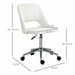 Brand new 🔥 Vinsetto Modern Mid Back Office Chair with Velvet Fabric Swivel Computer Armless Desk Chair with Hollow Back Design for Home Office Cream White ✔️ 9 Brand new 🔥 Vinsetto Modern Mid Back Office Chair with Velvet Fabric Swivel Computer Armless Desk Chair with Hollow Back Design for Home Office Cream White ✔️ -BTSE Shop vinsetto modern mid back office chair with velvet fabric swivel computer armless desk chair with hollow back design for home office cream white14225324 a03NOWA