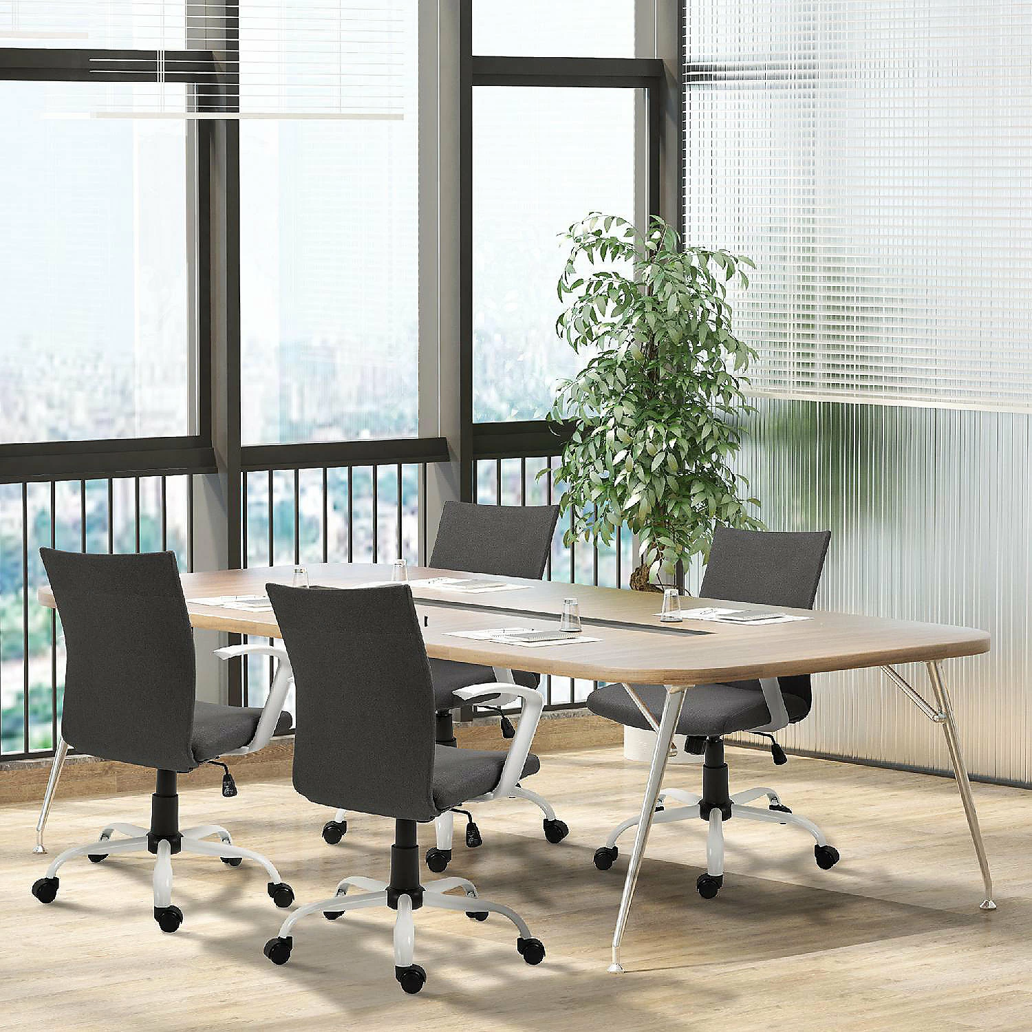 Wholesale ๐ Vinsetto Office Chair Ergonomic Mid Back Swivel Linen Chair with Adjustable Height Wheels Raised Armrests and Rocking Function Dark Grey ๐ 4 Wholesale ๐ Vinsetto Office Chair Ergonomic Mid Back Swivel Linen Chair with Adjustable Height Wheels Raised Armrests and Rocking Function Dark Grey ๐ - Image 2