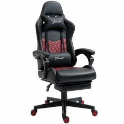 Flash Sale ๐งจ Vinsetto Racing Gaming Chair Diamond PU Leather Office Gamer Chair High Back Swivel Recliner with Footrest Lumbar Support Adjustable Height Black โค๏ธ