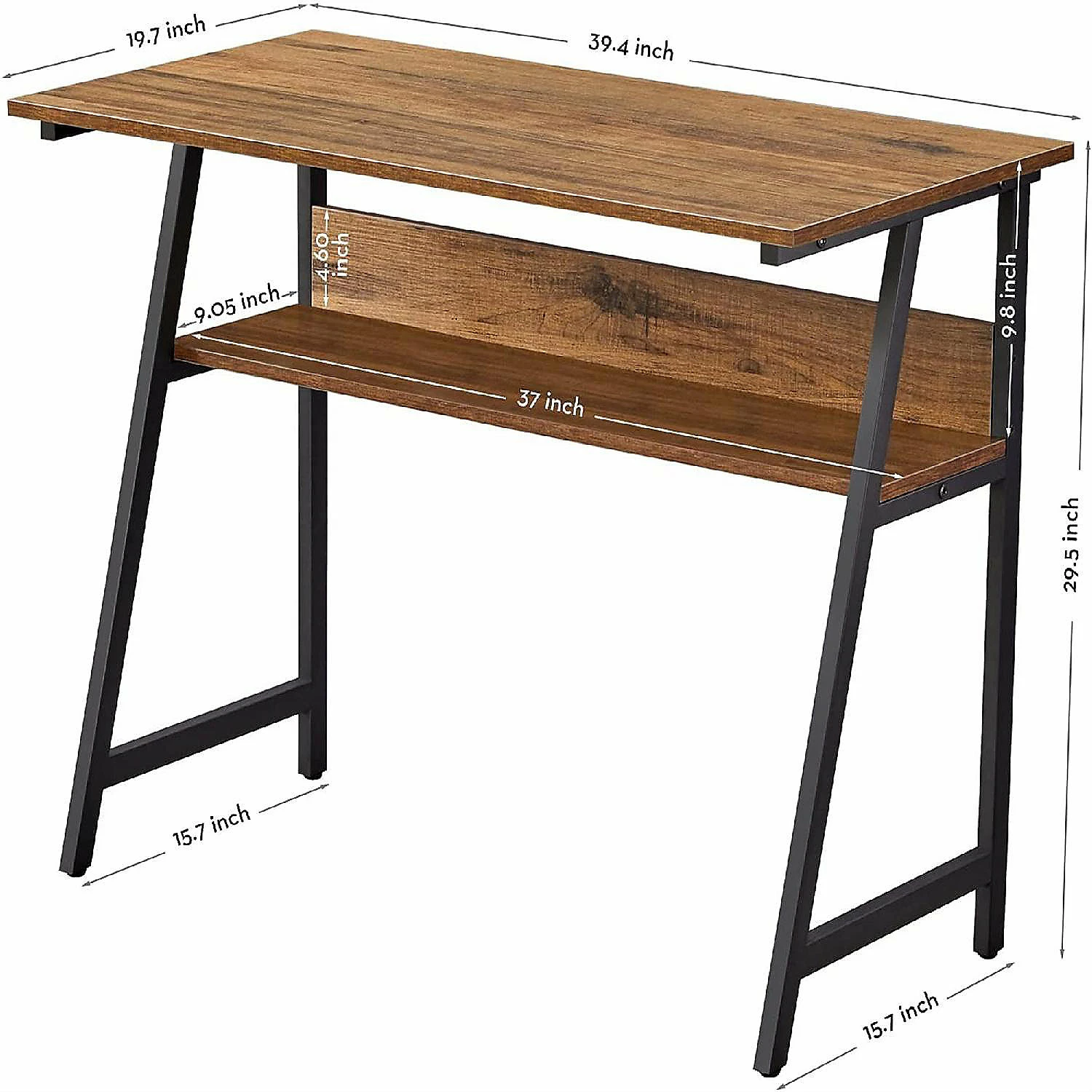Cheapest ๐ WOHOMO Modern Metal ComputerOffice Desk with Shelf, Rustic Walnut, 40 ๐ 4 Cheapest ๐ WOHOMO Modern Metal ComputerOffice Desk with Shelf, Rustic Walnut, 40 ๐ - Image 2