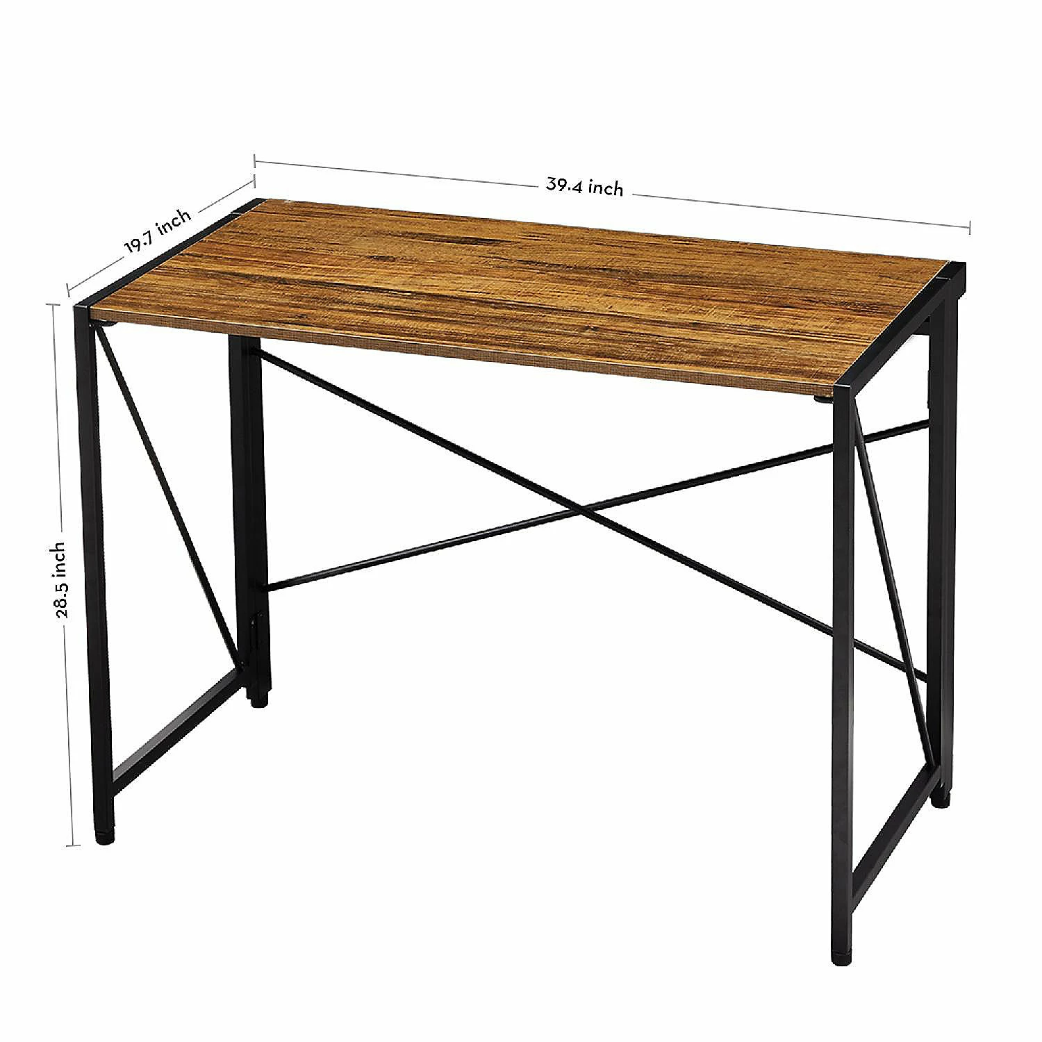 New ๐งจ WOHOMO Modern Small Computer Folding Desk For Home Office, Rustic Brown, 39 ๐ 4 New ๐งจ WOHOMO Modern Small Computer Folding Desk For Home Office, Rustic Brown, 39 ๐ - Image 2